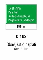 Obavijest o naplati cestarine