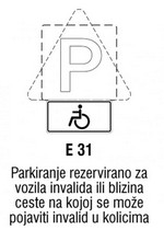 Parkiranje rezervirano za vozila invalida ili blizina ceste na kojoj se može pojaviti invalid u kolicima