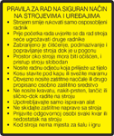 Pravila za rad na siguran način na strojevima i uređajima