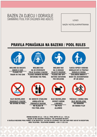 PRAVILA PONAŠANJA NA BAZENU 100 X 70