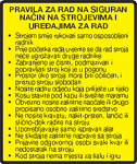 Pravila za rad na siguran način na strojevima i uređajima za rad