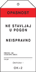 Ne stavljaj u pogon, neispravno