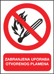 Zabranjena uporaba otvorenog plamena