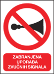 Zabranjena uporaba zvučnih signala